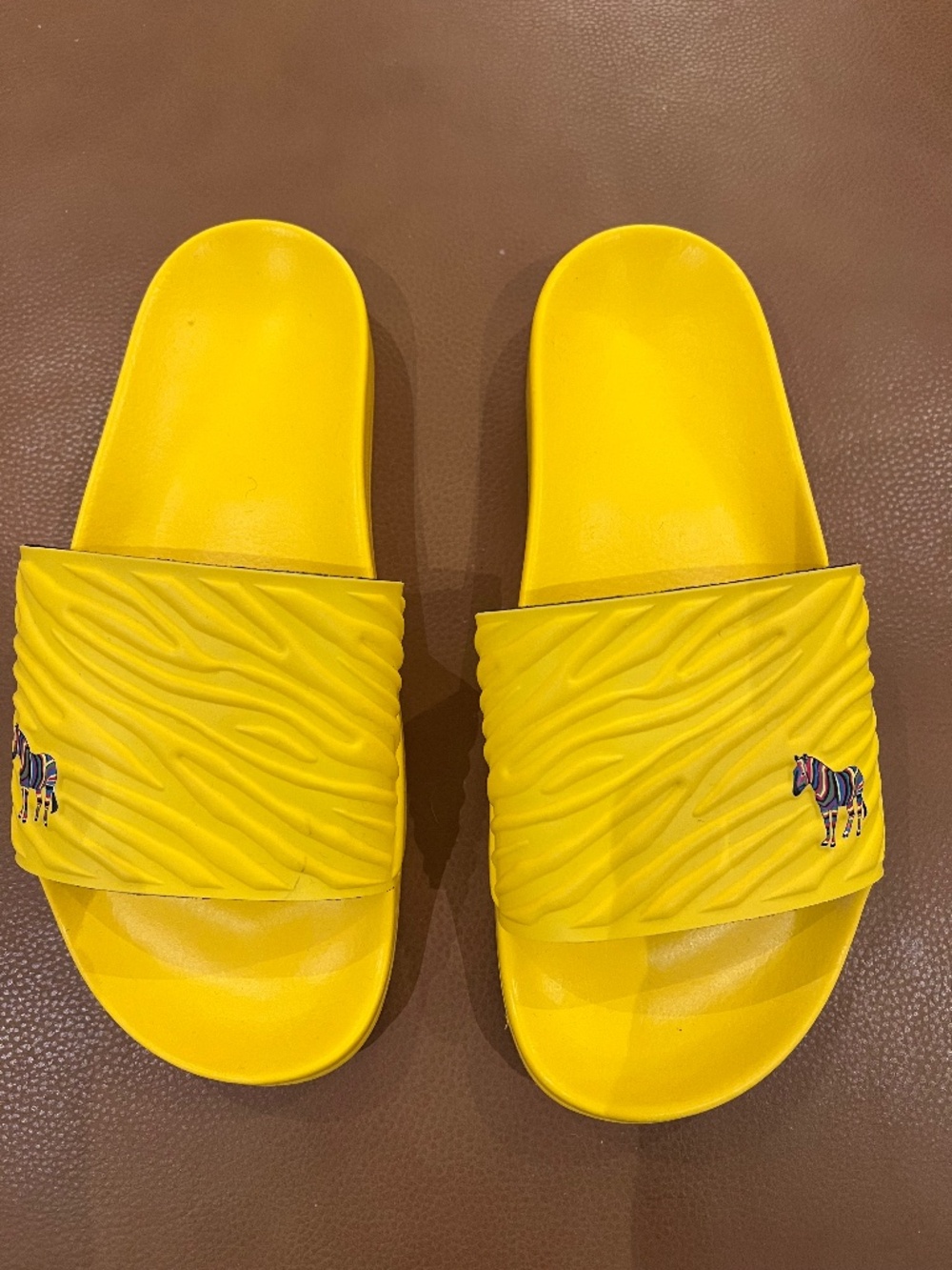 Paul Smith Yellow Zebra Slide Sandals